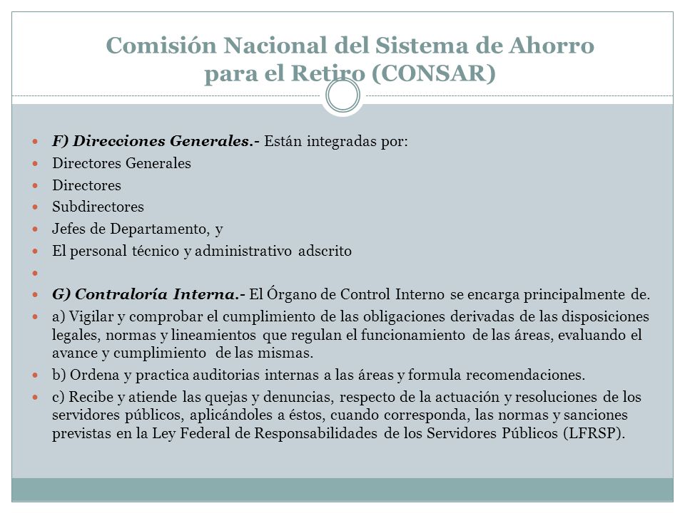 Comisión Nacional del Sistema de Ahorro para el Retiro (CONSAR)