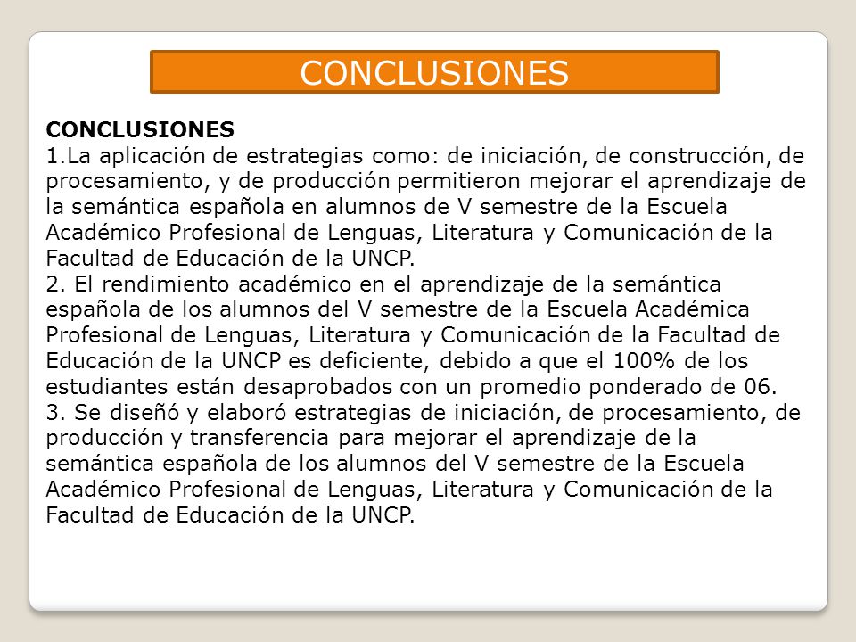 CONCLUSIONES CONCLUSIONES