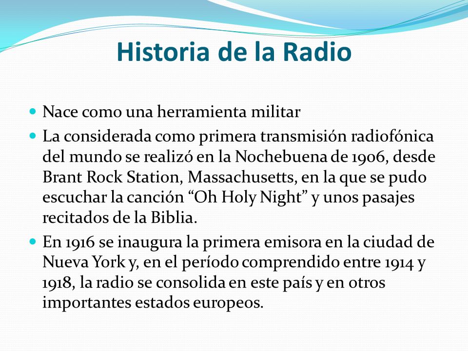Historia de la Radio Nace como una herramienta militar