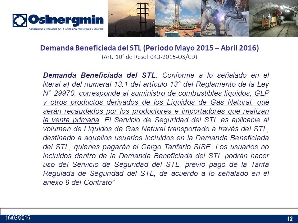 Demanda Beneficiada del STL (Periodo Mayo 2015 – Abril 2016) (Art
