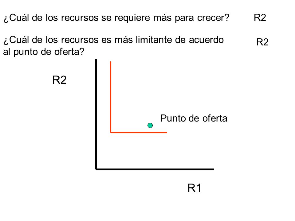 R2 R1 ¿Cuál de los recursos se requiere más para crecer R2