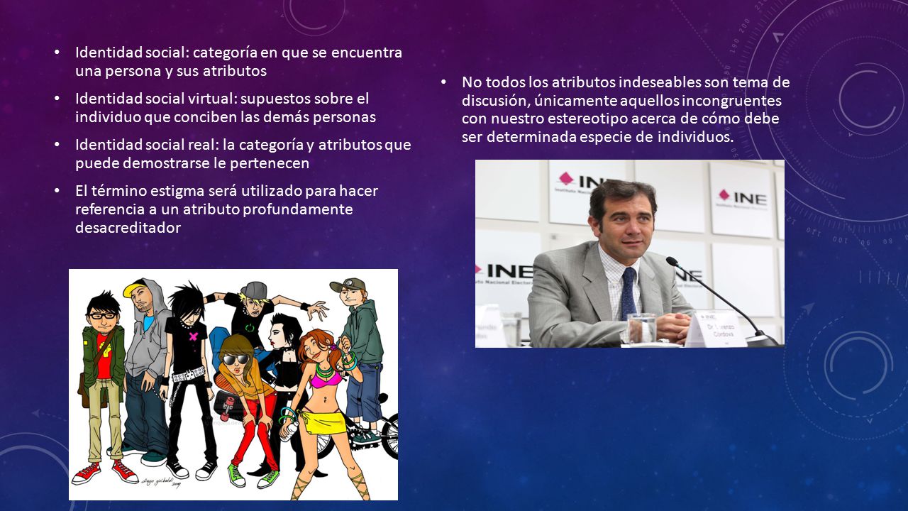 Identidad social: categoría en que se encuentra una persona y sus atributos