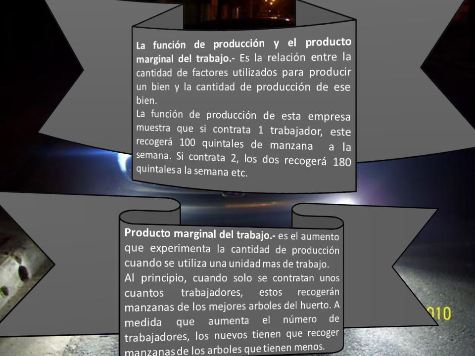 La función de producción y el producto marginal del trabajo