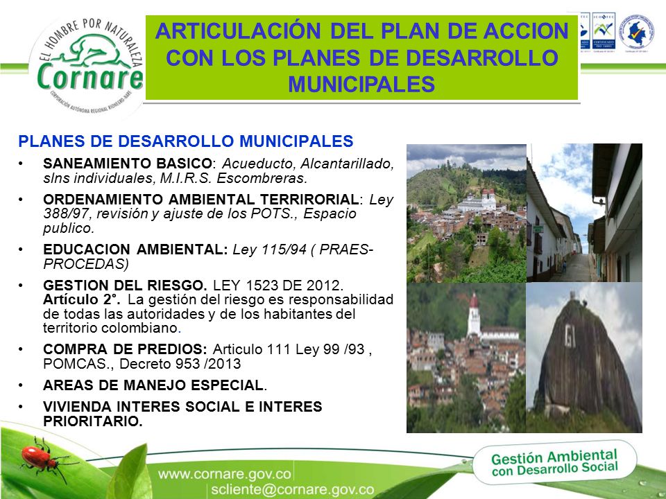 ARTICULACIÓN DEL PLAN DE ACCION CON LOS PLANES DE DESARROLLO MUNICIPALES