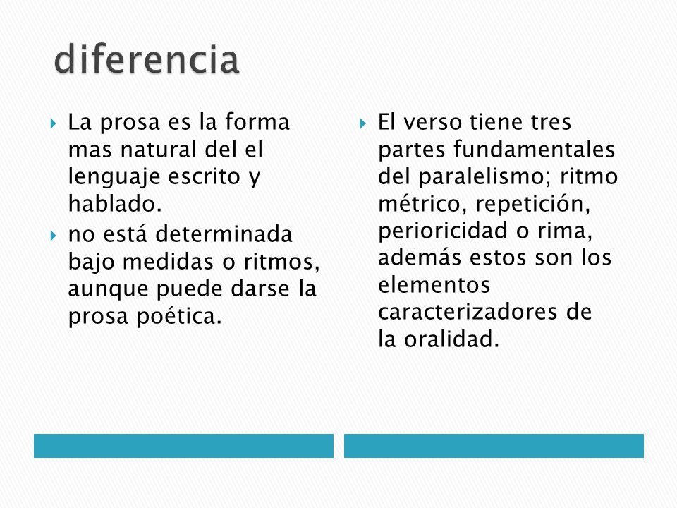 diferencia La prosa es la forma mas natural del el lenguaje escrito y hablado.