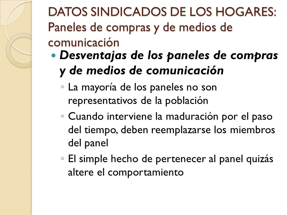 Desventajas de los paneles de compras y de medios de comunicación