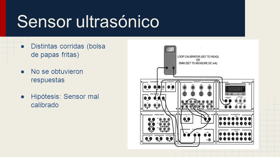 Sensor ultrasónico Distintas corridas (bolsa de papas fritas)