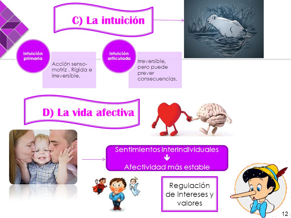 C) La intuición D) La vida afectiva Sentimientos interindividuales 
