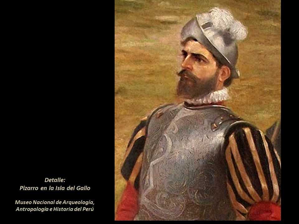 Detalle: Pizarro en la Isla del Gallo