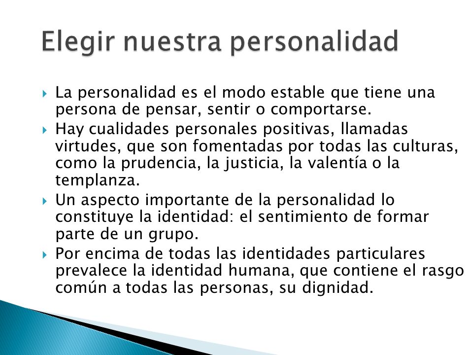 Elegir nuestra personalidad