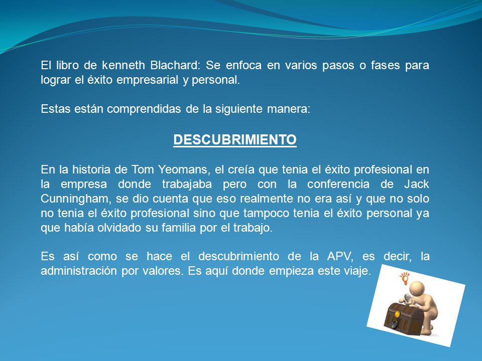El libro de kenneth Blachard: Se enfoca en varios pasos o fases para lograr el éxito empresarial y personal.