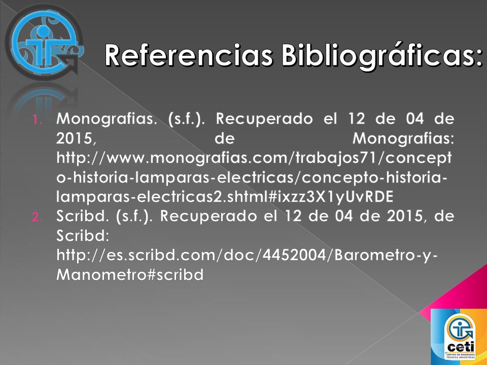 Referencias Bibliográficas: