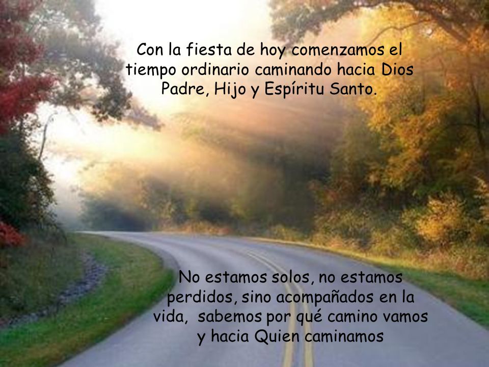 Con la fiesta de hoy comenzamos el tiempo ordinario caminando hacia Dios Padre, Hijo y Espíritu Santo.