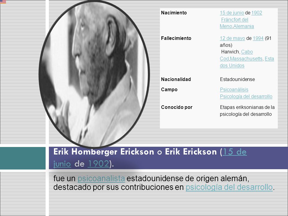 Erik Homberger Erickson o Erik Erickson (15 de junio de 1902).