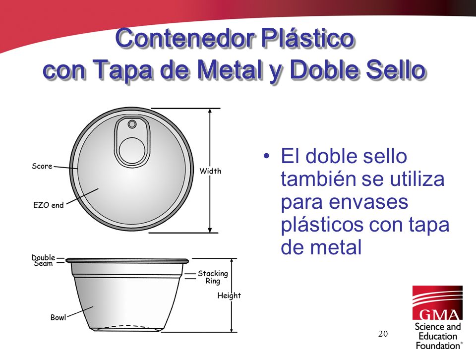 Contenedor Plástico con Tapa de Metal y Doble Sello