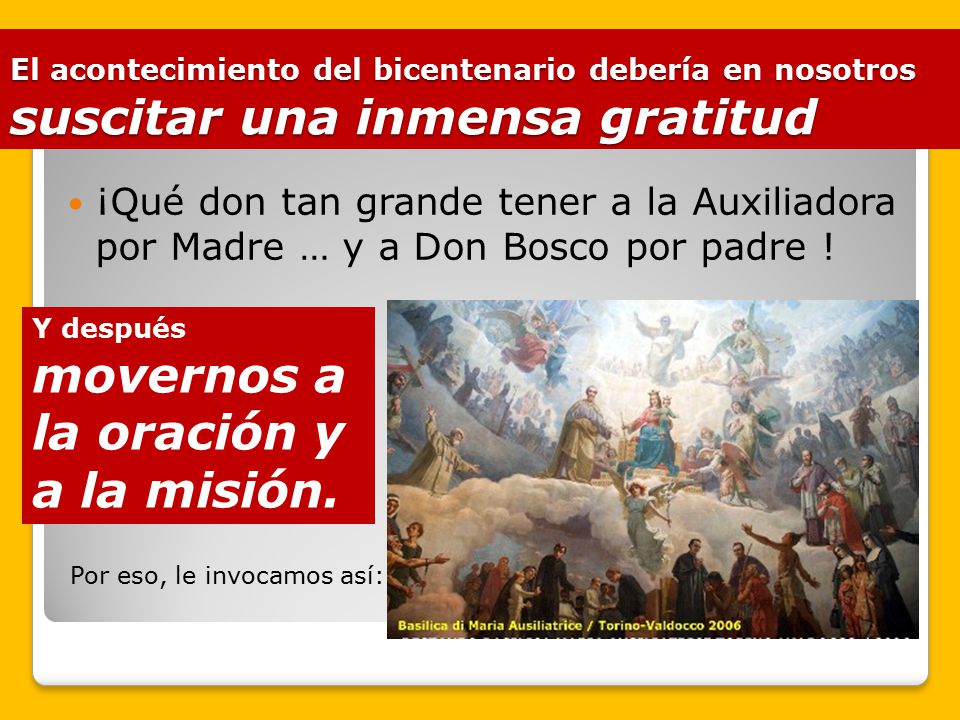 El acontecimiento del bicentenario debería en nosotros suscitar una inmensa gratitud