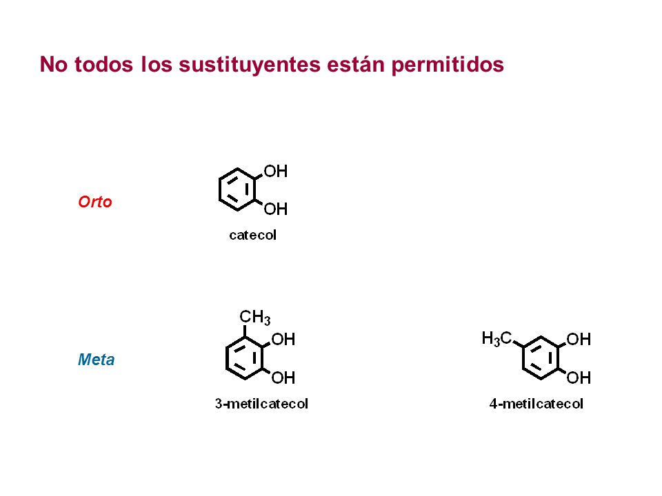 No todos los sustituyentes están permitidos