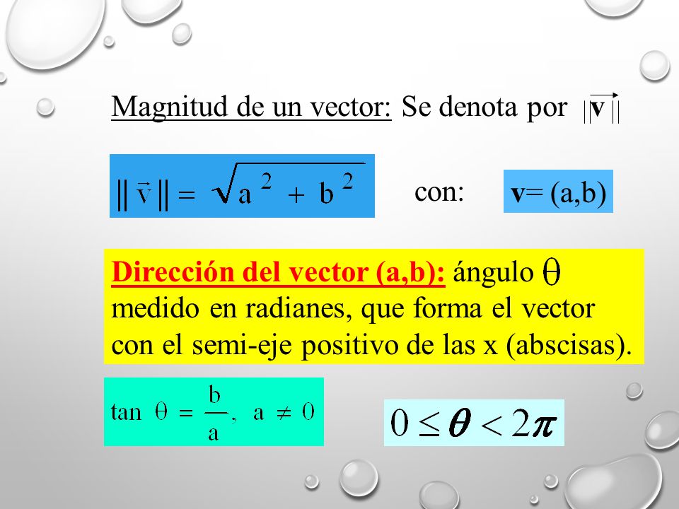 Magnitud de un vector: Se denota por v