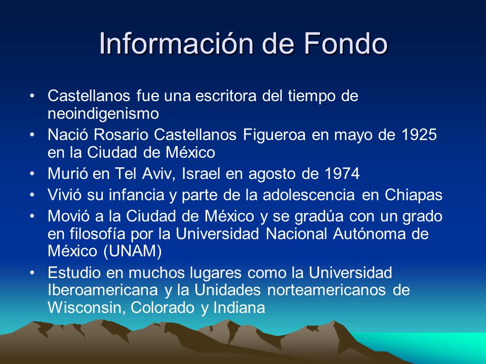 Información de Fondo Castellanos fue una escritora del tiempo de neoindigenismo.
