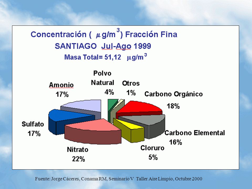 Fuente: Jorge Cáceres, Conama RM, Seminario V Taller Aire Limpio, Octubre 2000