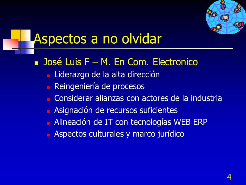 Aspectos a no olvidar José Luis F – M. En Com. Electronico