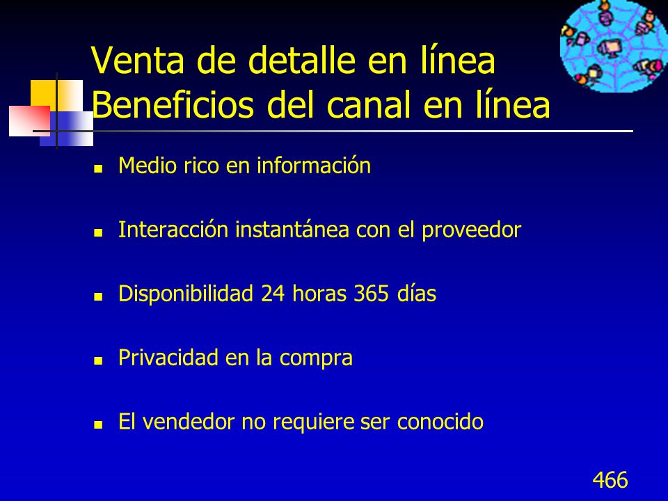 Venta de detalle en línea Beneficios del canal en línea