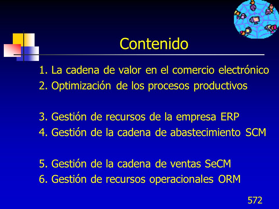 Contenido 1. La cadena de valor en el comercio electrónico