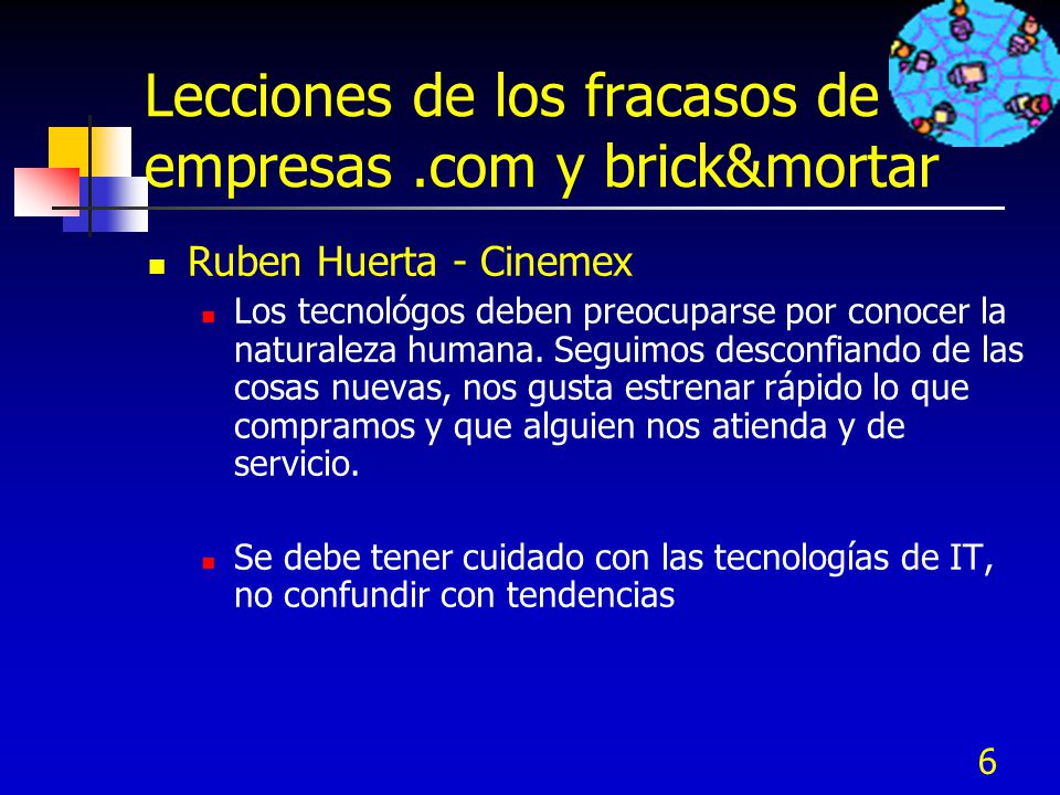 Lecciones de los fracasos de empresas .com y brick&mortar