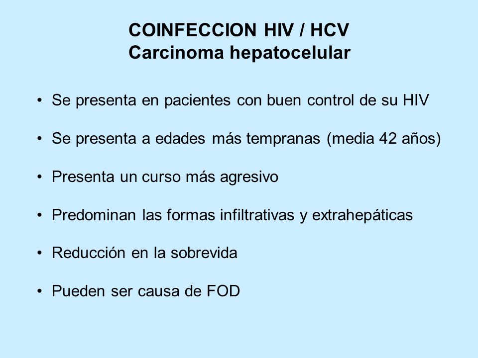 COINFECCION HIV / HCV Carcinoma hepatocelular