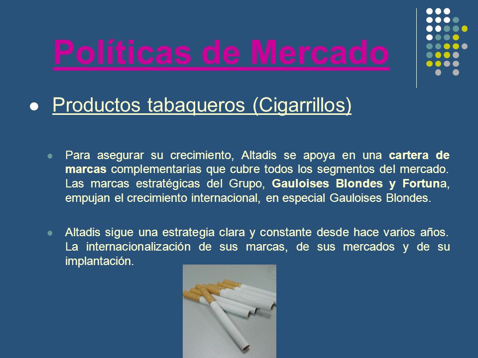 Políticas de Mercado Productos tabaqueros (Cigarrillos)