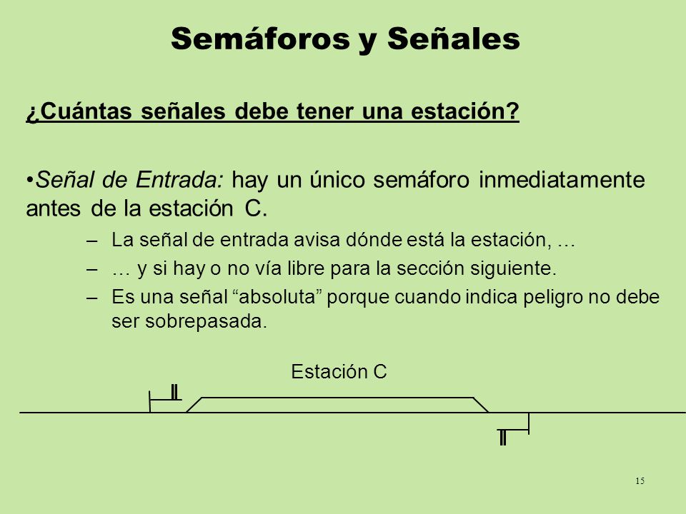 Semáforos y Señales ¿Cuántas señales debe tener una estación