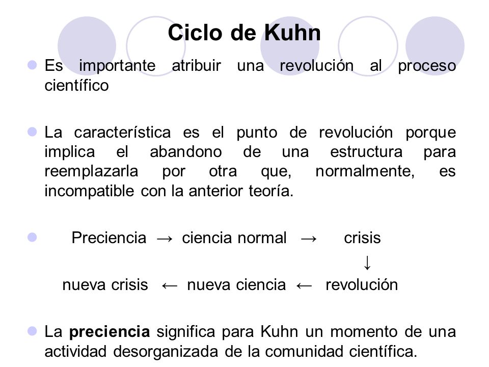 Ciclo de Kuhn Es importante atribuir una revolución al proceso científico.