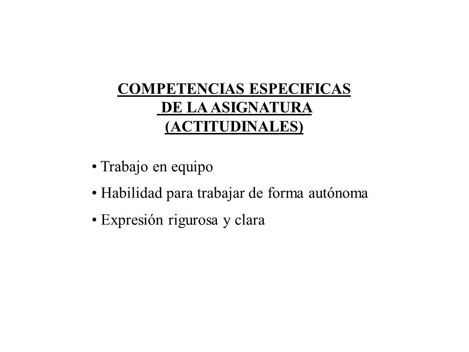 COMPETENCIAS ESPECIFICAS