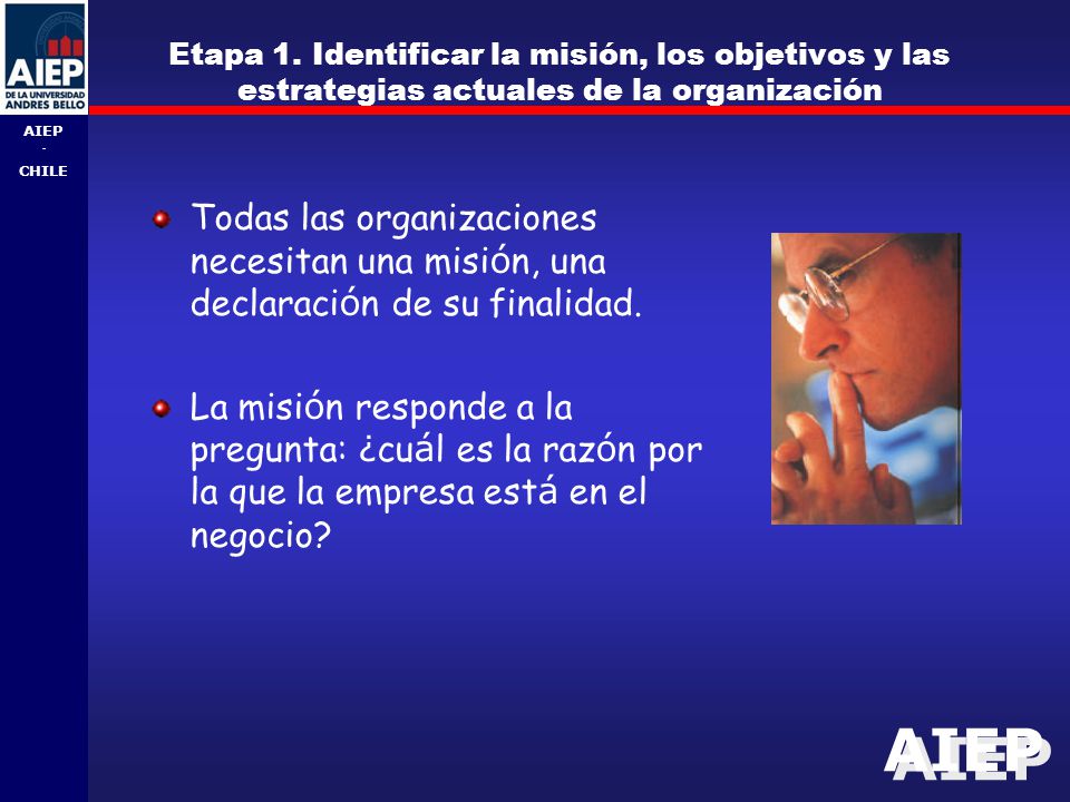 Etapa 1. Identificar la misión, los objetivos y las estrategias actuales de la organización