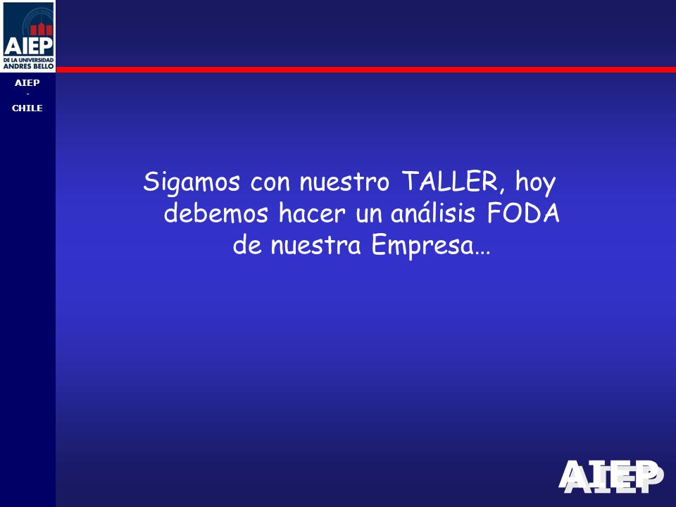 Sigamos con nuestro TALLER, hoy debemos hacer un análisis FODA de nuestra Empresa…