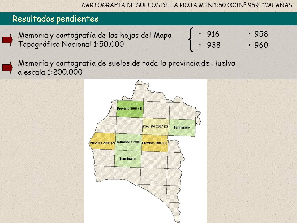 CARTOGRAFÍA DE SUELOS DE LA HOJA MTN 1: Nº 959, CALAÑAS