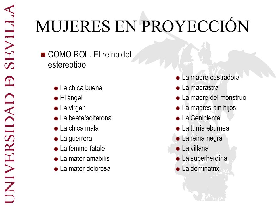 MUJERES EN PROYECCIÓN COMO ROL. El reino del estereotipo