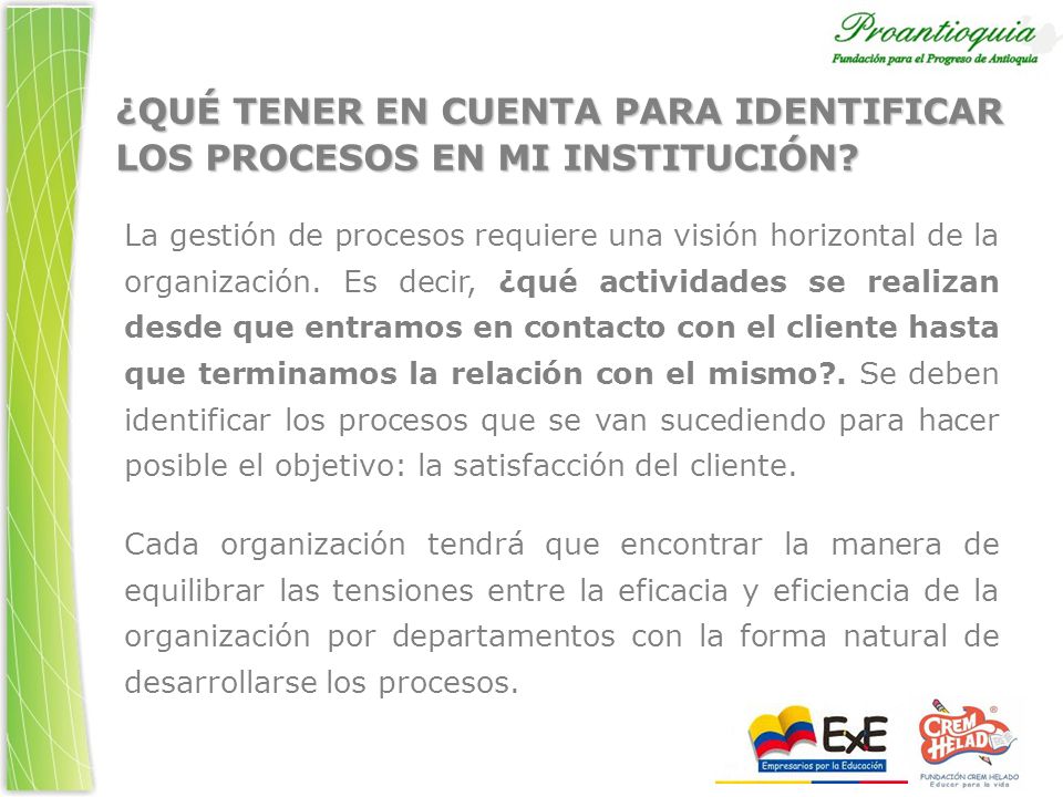 ¿QUÉ TENER EN CUENTA PARA IDENTIFICAR LOS PROCESOS EN MI INSTITUCIÓN