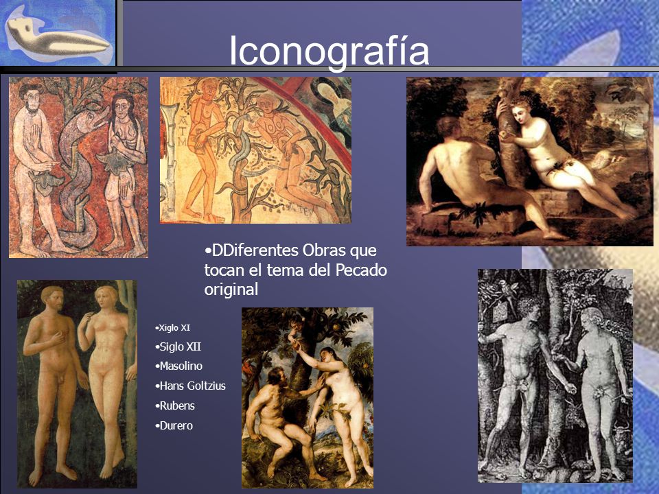 Iconografía DDiferentes Obras que tocan el tema del Pecado original