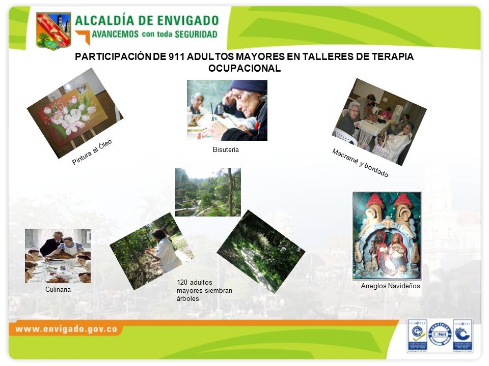 PARTICIPACIÓN DE 911 ADULTOS MAYORES EN TALLERES DE TERAPIA OCUPACIONAL