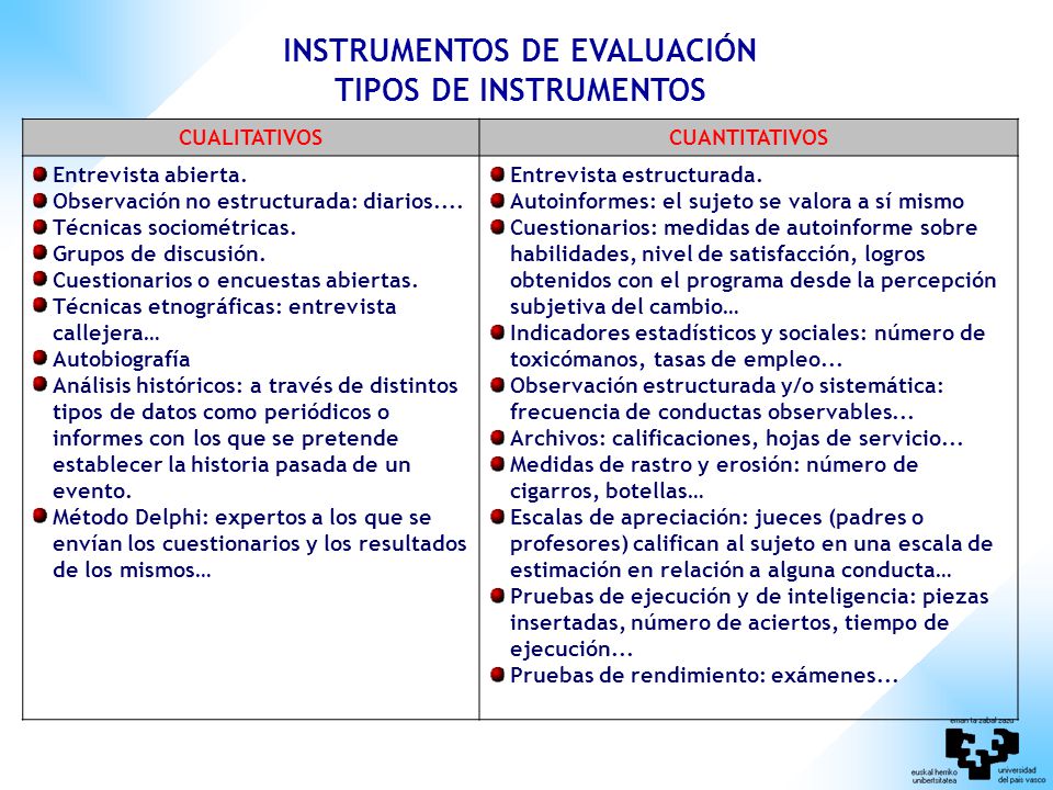 INSTRUMENTOS DE EVALUACIÓN
