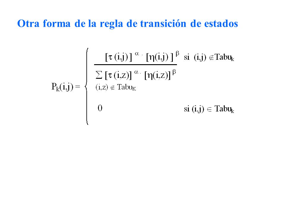 Otra forma de la regla de transición de estados