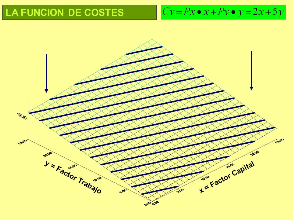 LA FUNCION DE COSTES y = Factor Trabajo x = Factor Capital
