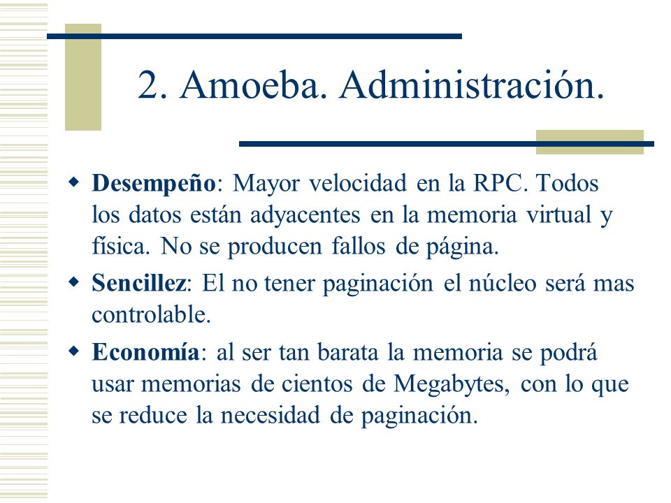 2. Amoeba. Administración.