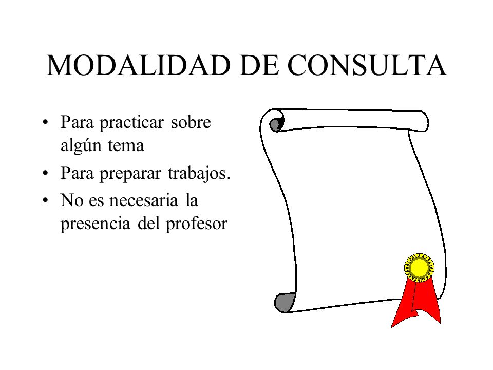 MODALIDAD DE CONSULTA Para practicar sobre algún tema