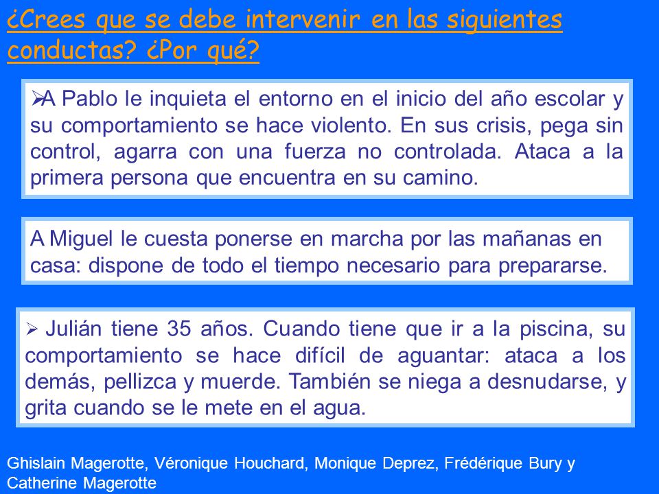 ¿Crees que se debe intervenir en las siguientes conductas ¿Por qué
