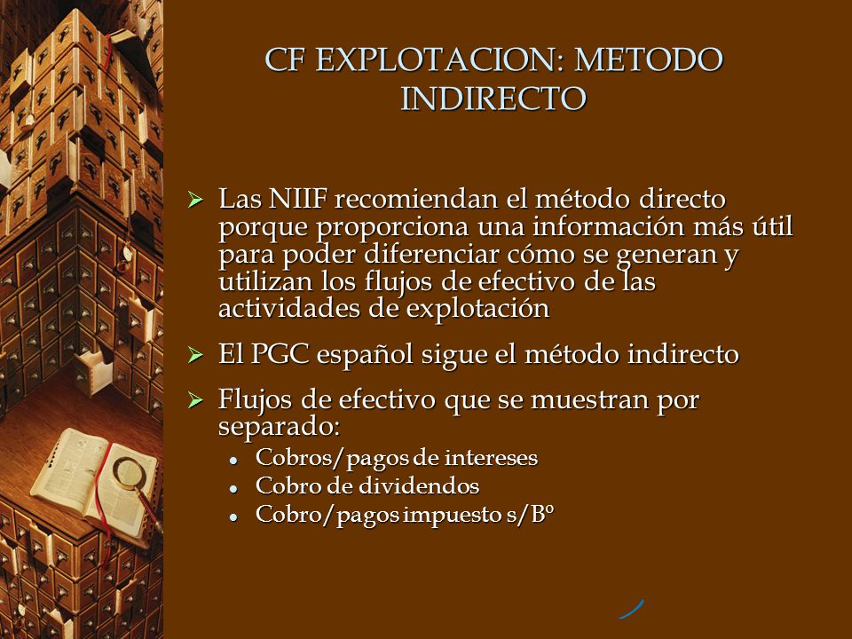 CF EXPLOTACION: METODO INDIRECTO