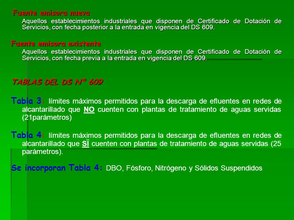 Se incorporan Tabla 4: DBO, Fósforo, Nitrógeno y Sólidos Suspendidos