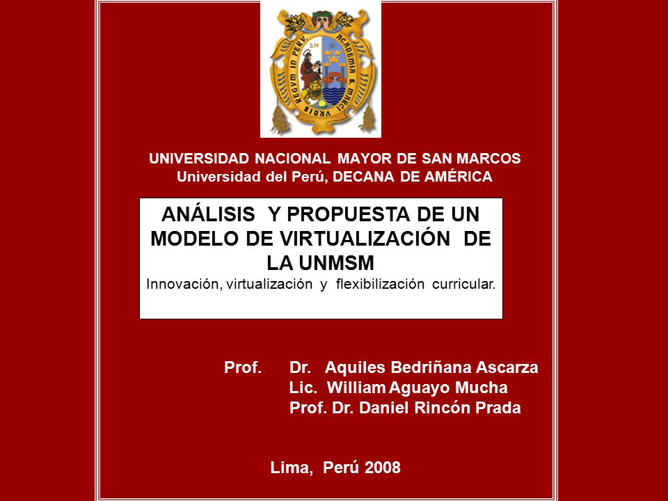 ANÁLISIS Y PROPUESTA DE UN MODELO DE VIRTUALIZACIÓN DE LA UNMSM