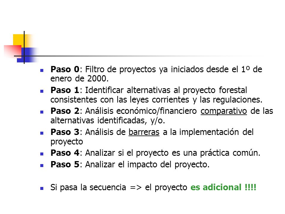 Paso 0: Filtro de proyectos ya iniciados desde el 1º de enero de 2000.
